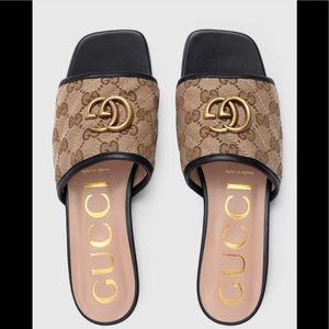 Women's GG matelassé canvas slide sandal